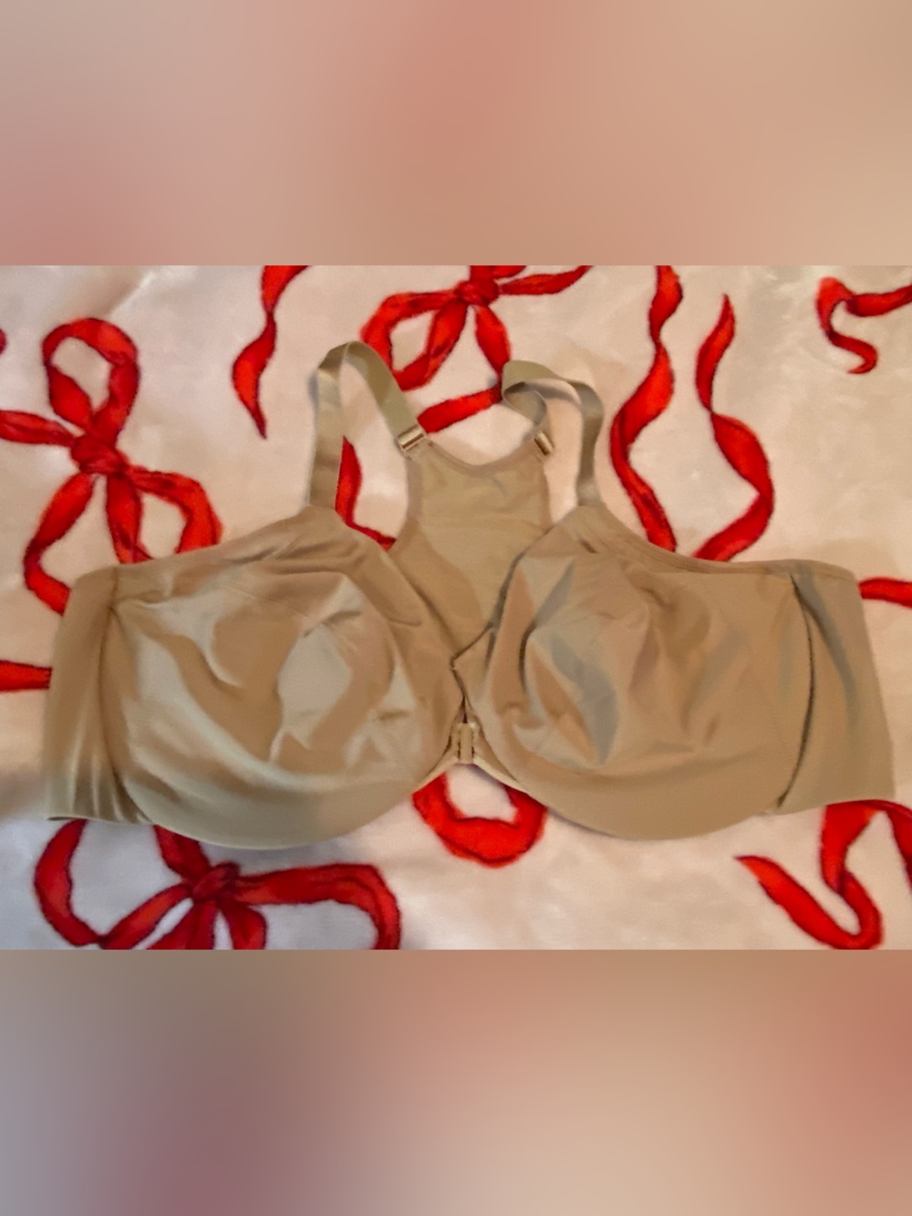 Glamorise Nude Full-Coverage Support Bra not padded underwire 48D